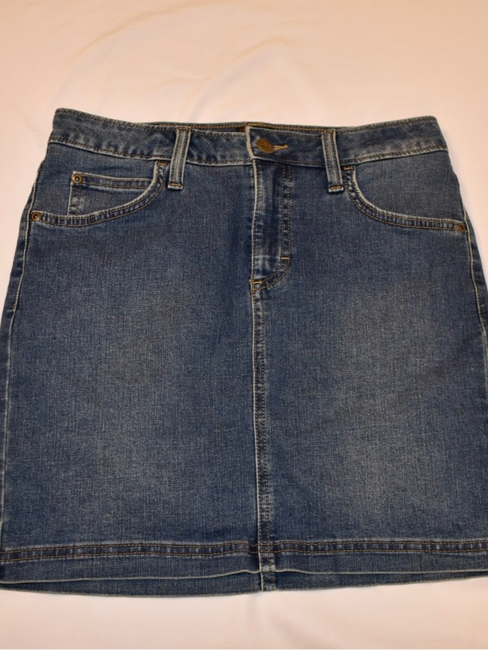 Lee Denim Skort Built-In Shorts Stretch Jean Mini Skirt